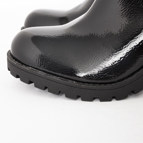Patent leather look lug sole Chelsea boot black Dirty Laundry Lita 8.5 fall boot - Picture 5 of 16